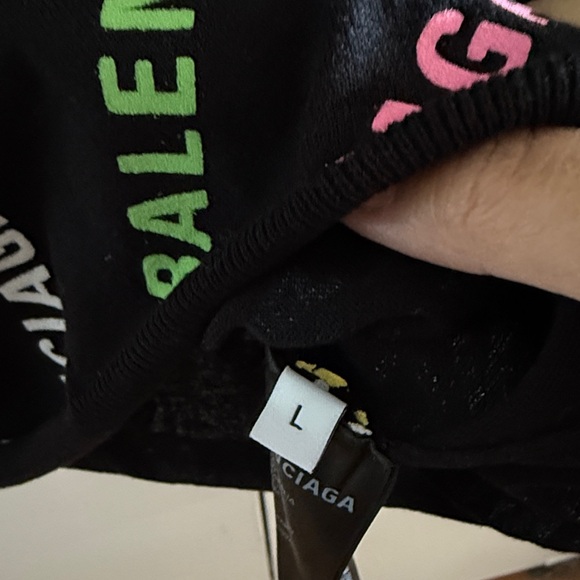 NWT, Balenciaga Rainbow Allover Logo Knit Sweater — Size L - Picture 8 of 9